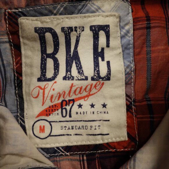 BKE Vintage Plaid Pearl Snap-Button Shirt - Men's Size M - Western Style - Picture 2 of 8